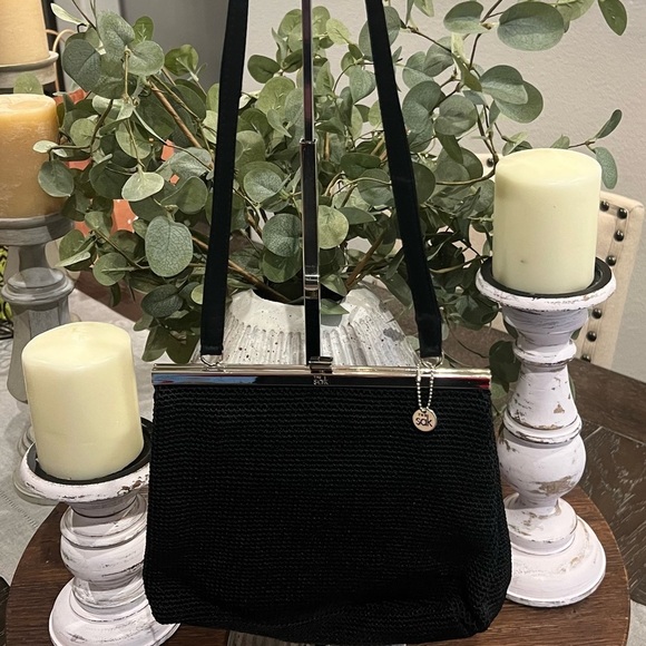Vintage The Sak Elegant Black Handbag - Picture 1 of 7
